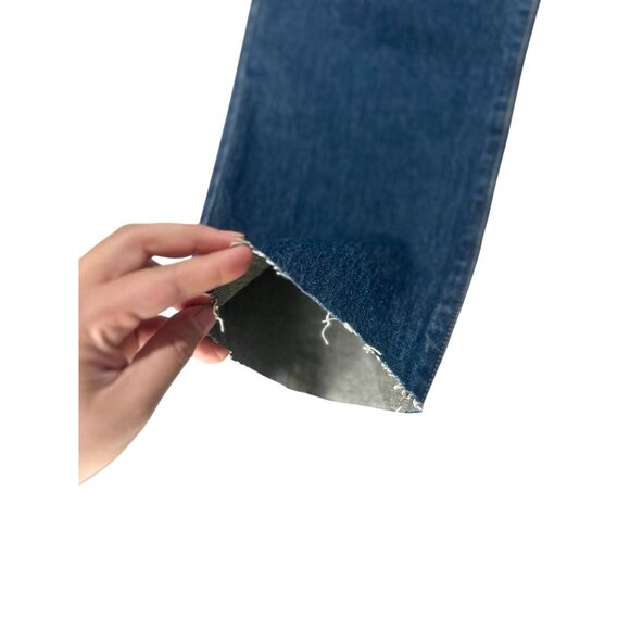 Madewell Perfect Vintage Jeans Womens 31 Dark Wash Straight High Rise Raw Hem - Picture 10 of 16